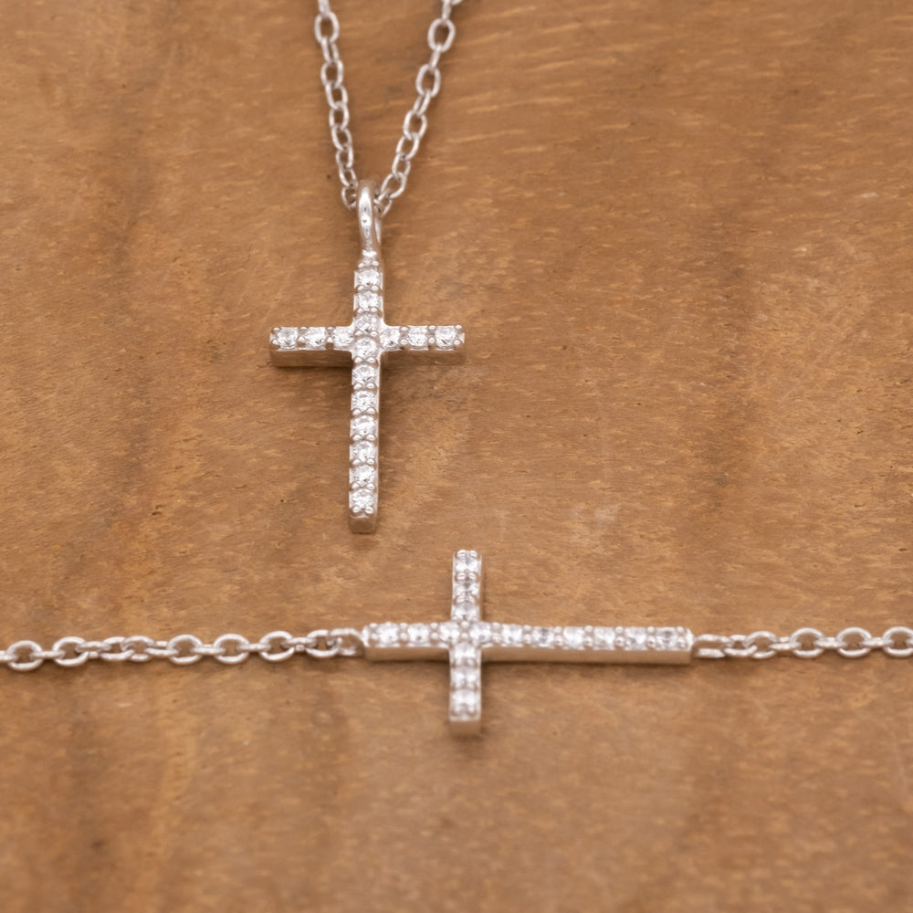 Armband 925er Silber Kreuz mit Zirkonia