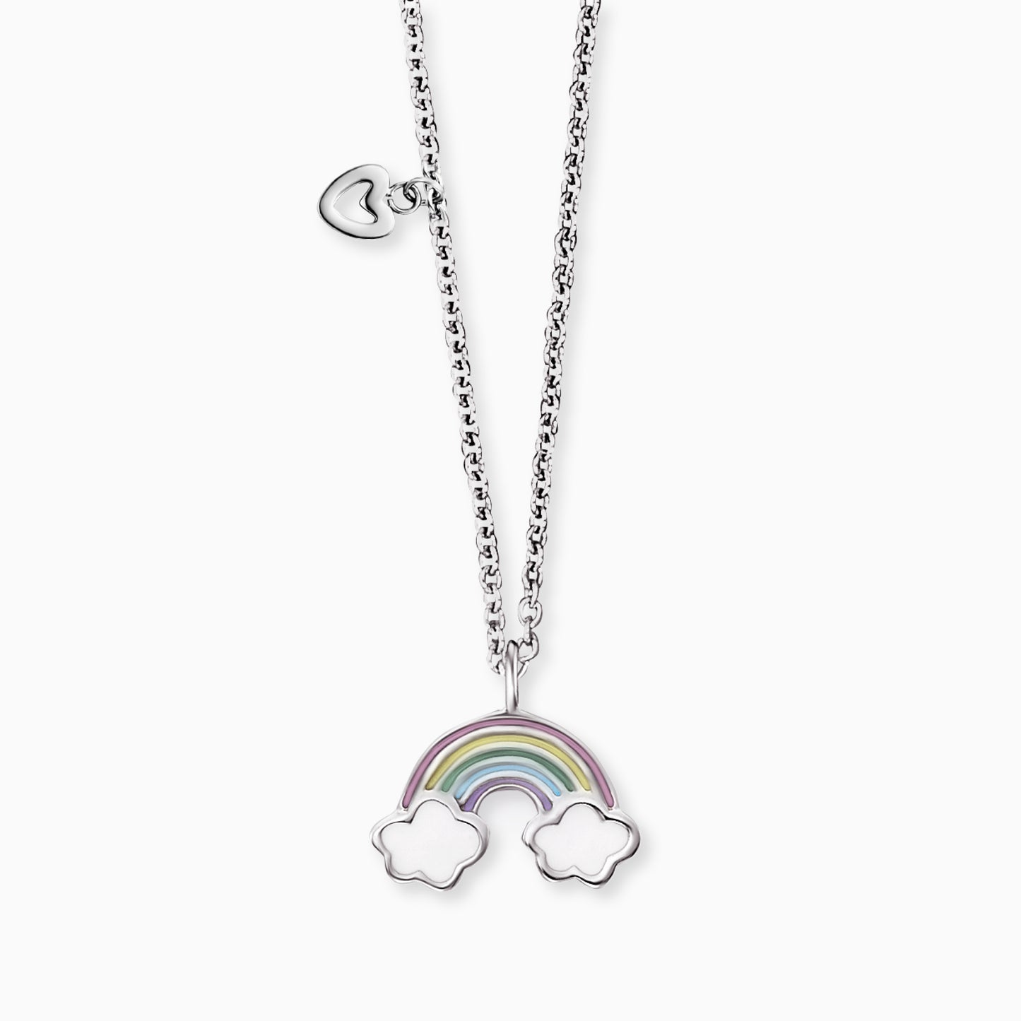 Kinder Halskette Edelstahl Regenbogen mit Emaille