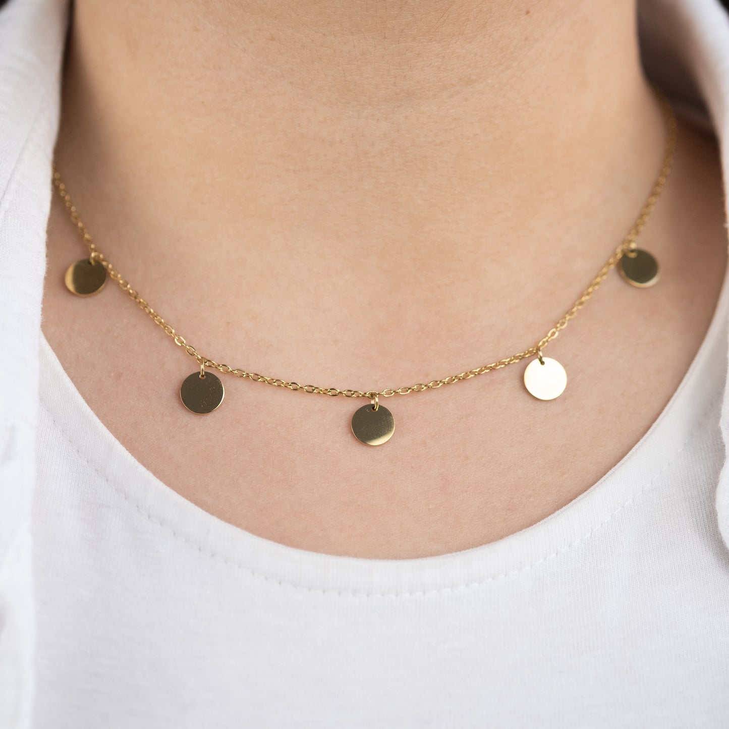 Grußkarte Happy Soul mit Halskette Edelstahl Gold