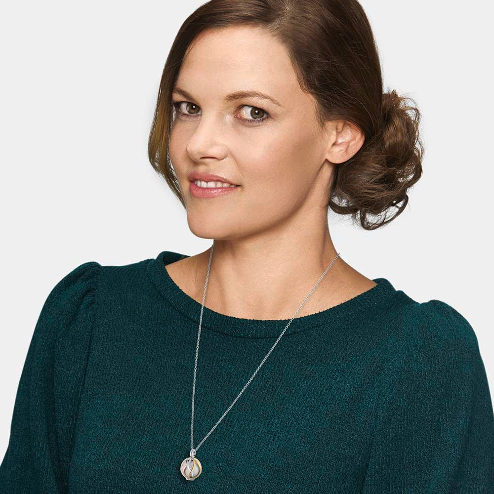 Anhänger 925er Silber Paradise Tricolor mit Klangkugel Weiß