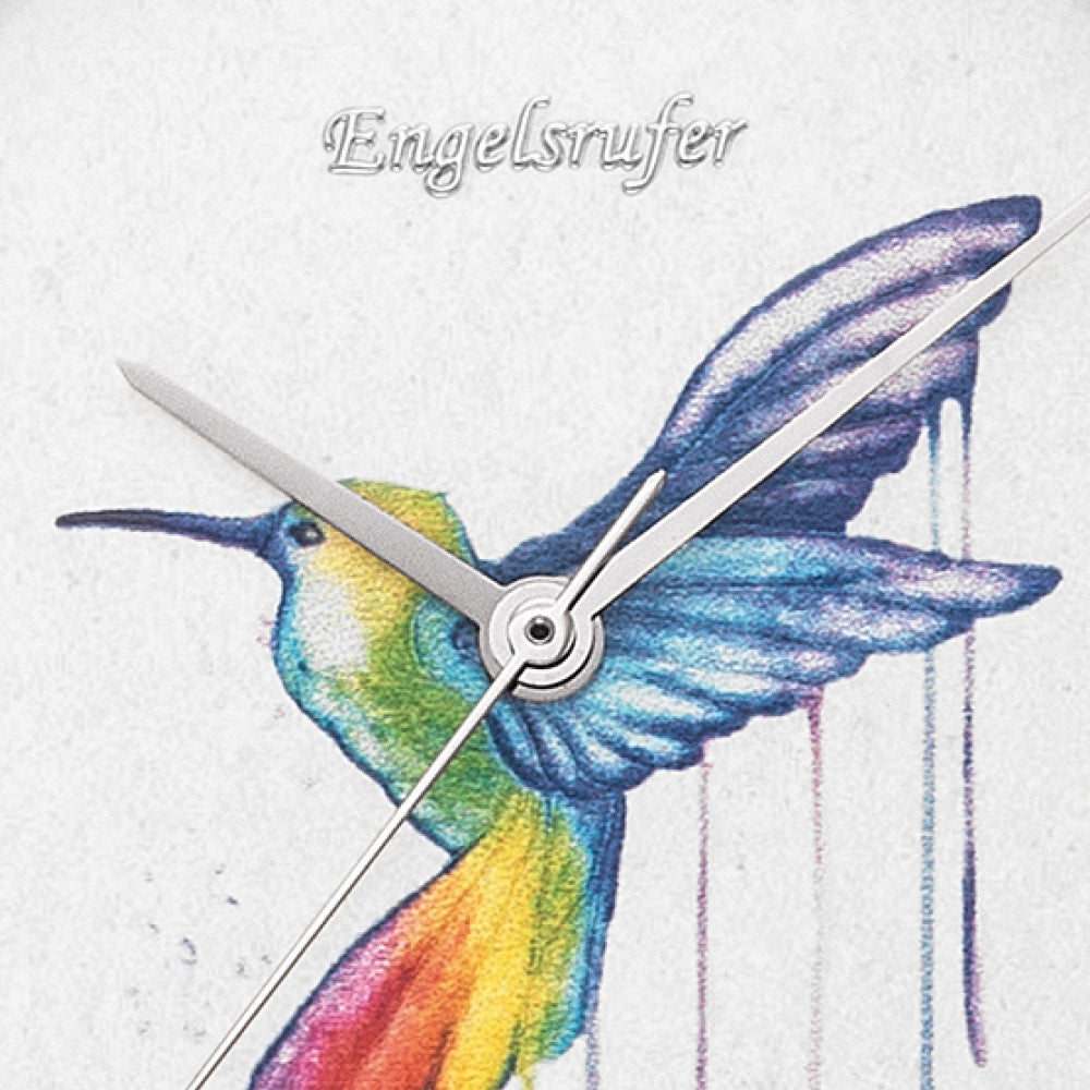 Uhr Edelstahl Colibri mit Nubuk Lederband Türkis