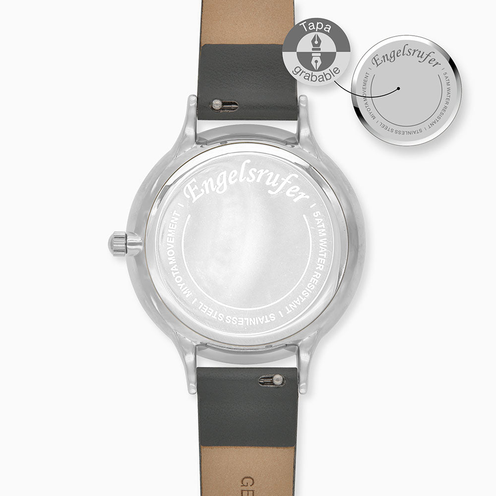 Set Uhr Edelstahl Lebensbaum Tricolor & Armband 925er Silber