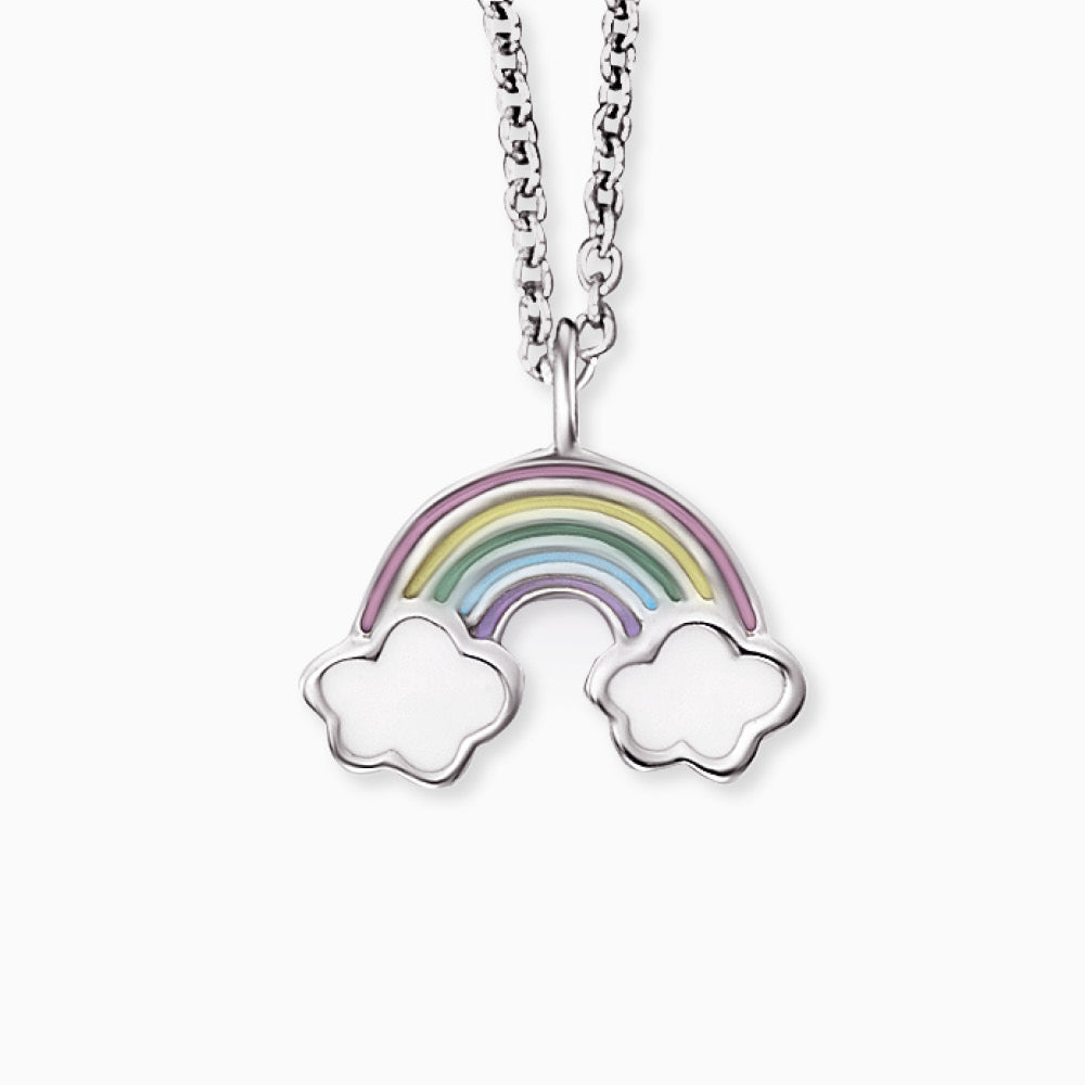 Kinder Halskette 925er Silber Regenbogen mit Emaille