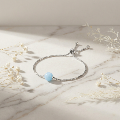 Armband 925er Silber mit Kraftstein Blauer Achat