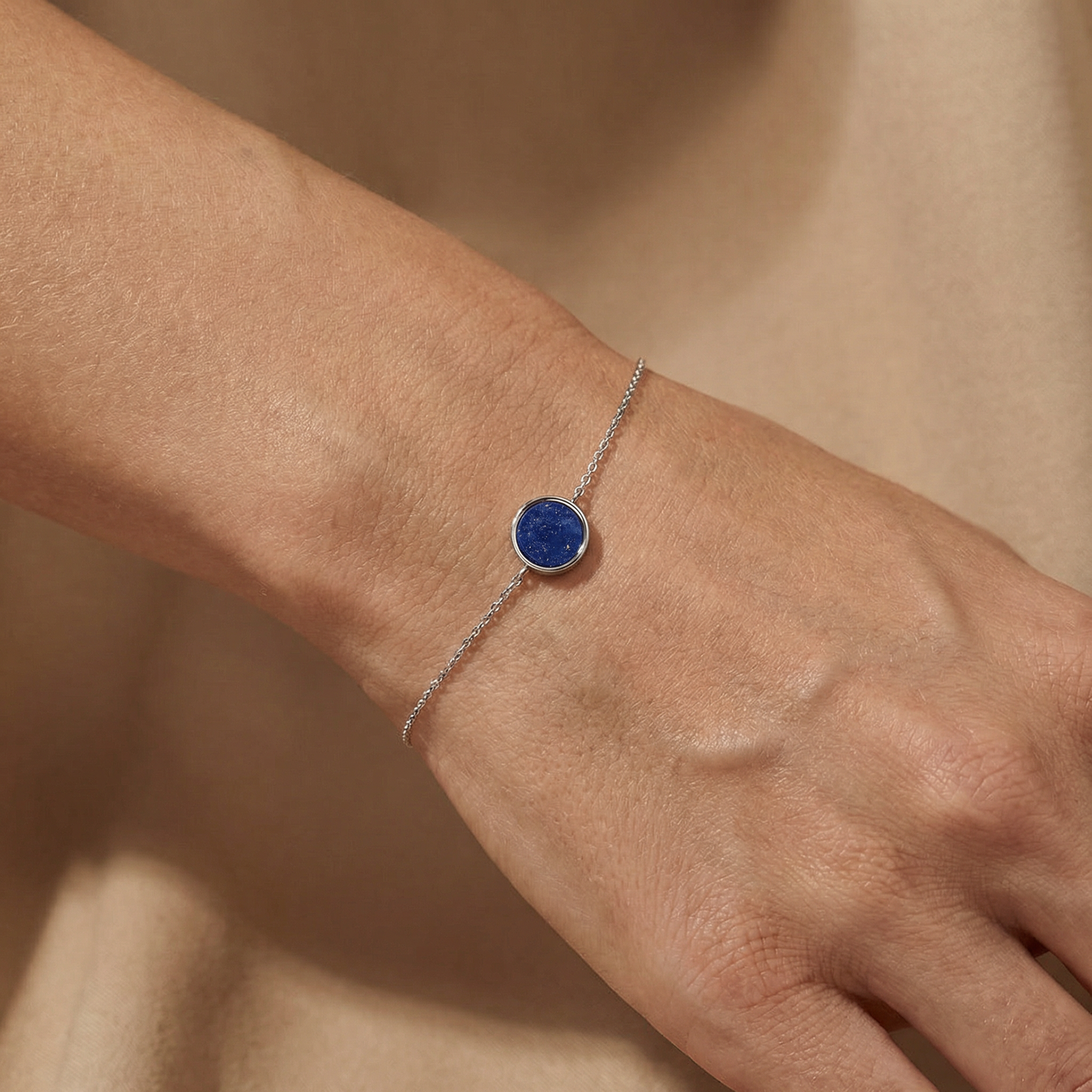 Armband 925er Silber mit Kraftstein Lapislazuli