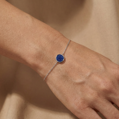 Armband 925er Silber mit Kraftstein Lapislazuli