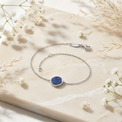 Armband 925er Silber mit Kraftstein Lapislazuli