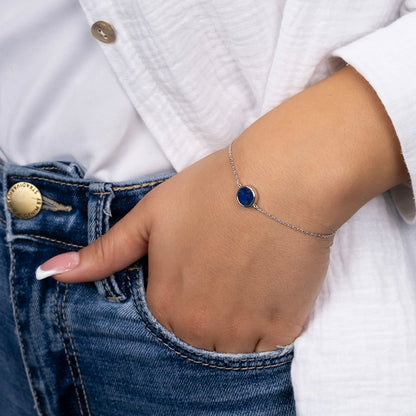 Armband 925er Silber mit Kraftstein Lapislazuli