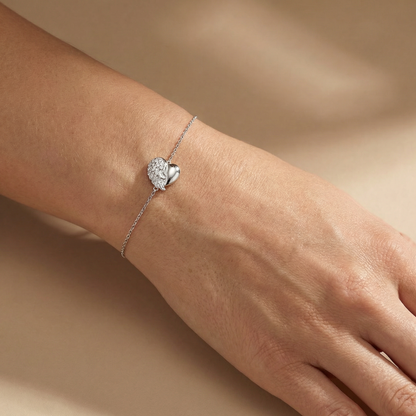 Armband 925er Silber Herzflügel mit Zirkonia gold