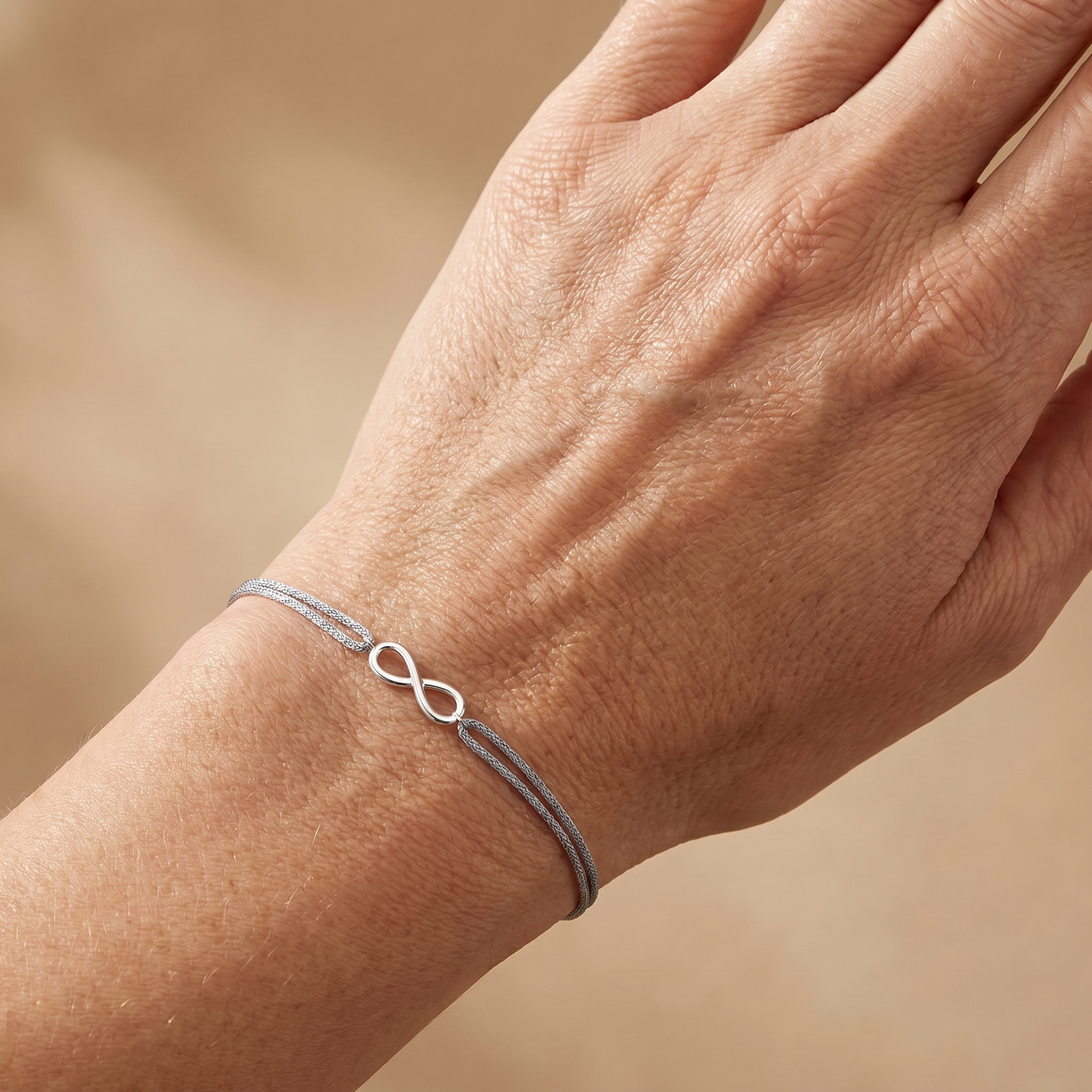 Armband Nylon und 925er Silber Infinity