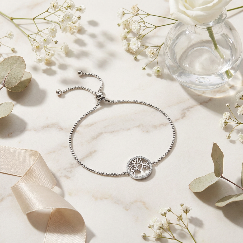 Armband 925er Silber Lebensbaum mit Zirkonia