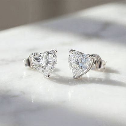 Ohrstecker 925er Silber Herz Shiny mit Zirkonia