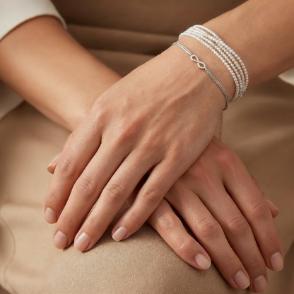 Armband Nylon und 925er Silber Infinity