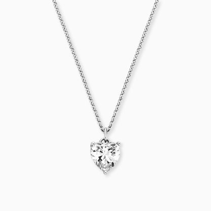 Halskette 925er Silber Herz Shiny mit Zirkonia