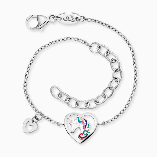 Kinder Armband Edelstahl Einhorn mit Emaille