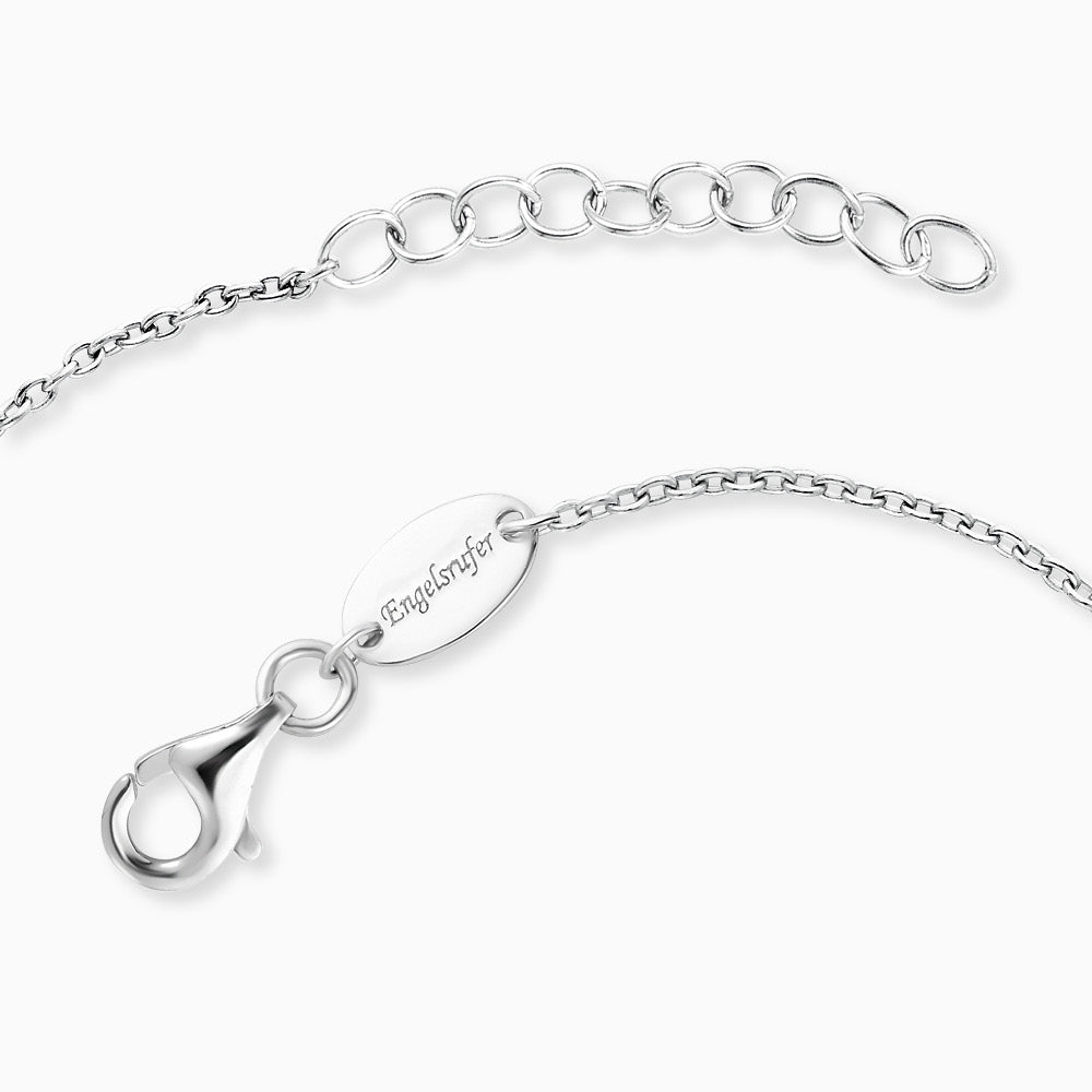 Engelsrufer Damen-Armband silber mit Feder Anhänger und Schutzengel mit Zirkonia