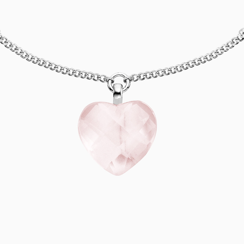 Engelsrufer women's bracelet silver heart with rose quartz stone