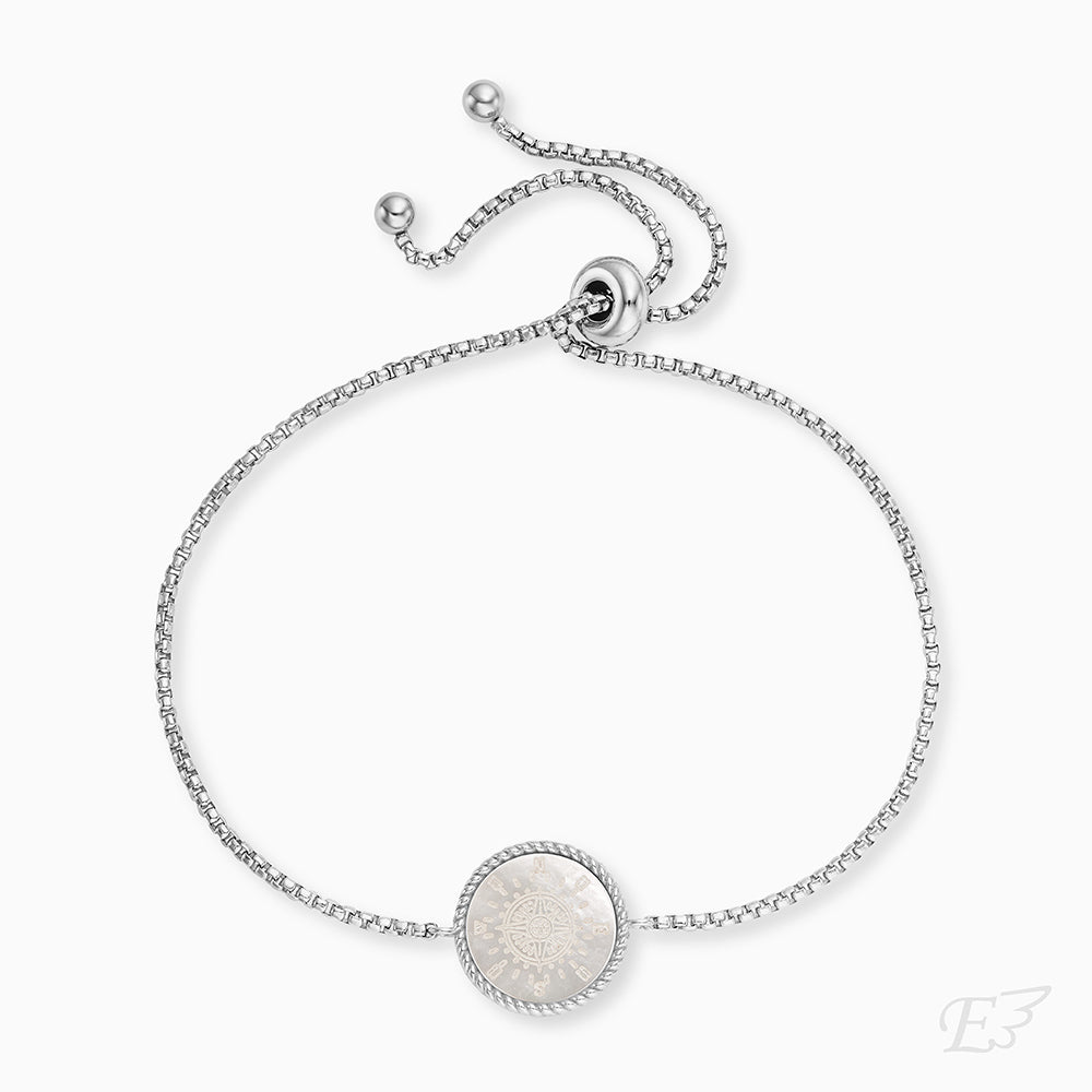 Engelsrufer women's bracelet with compass made of mother-of-pearl in sterling silver