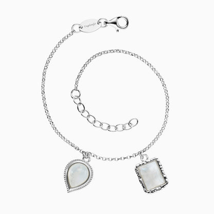 Engelsrufer „Pure Moon“ – Silber platiertes Armband & Mondstein-Halskette