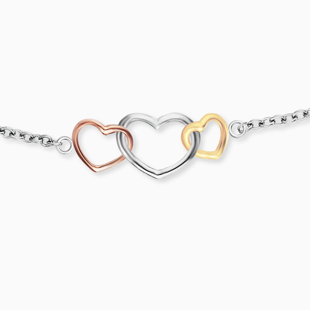 Engelsrufer heart bracelet silver with three-color pendant