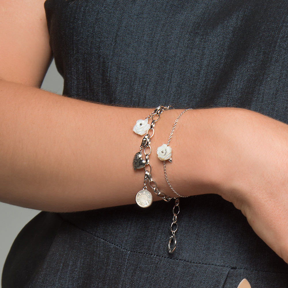 Engelsrufer charm for charm bracelet 925 sterling silver wind rose made of mother-of-pearl