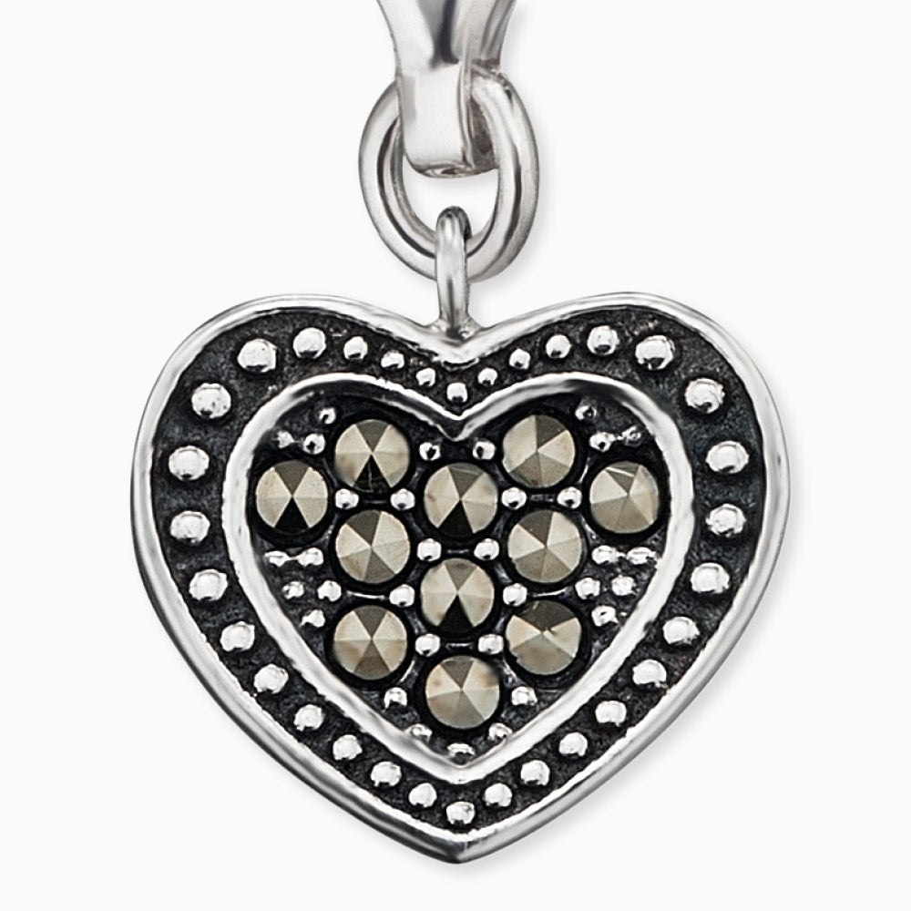 Engelsrufer women's charm heart with marcasite stone