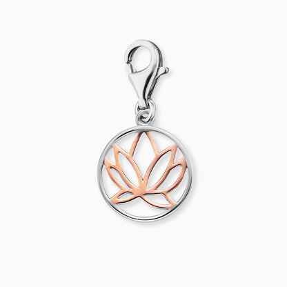 Engelsrufer Lotus Charm bicolor silver & rose