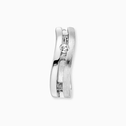 Engelsrufer women's creole Ella in sterling silver with zirconia stones