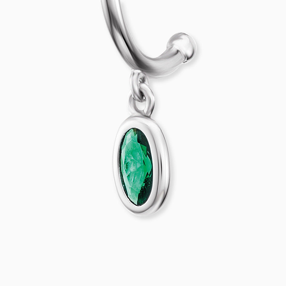 Engelsrufer women's hoop earrings silver with green zirconia