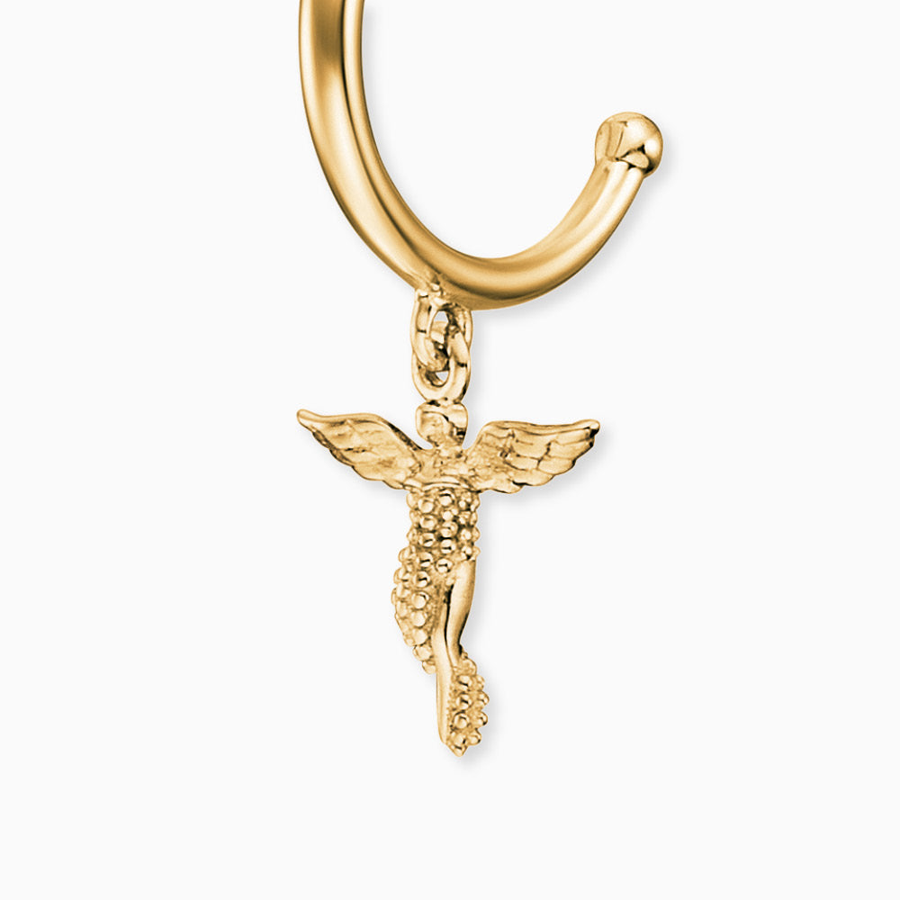 Engelsrufer women's gold hoop earrings with guardian angel small