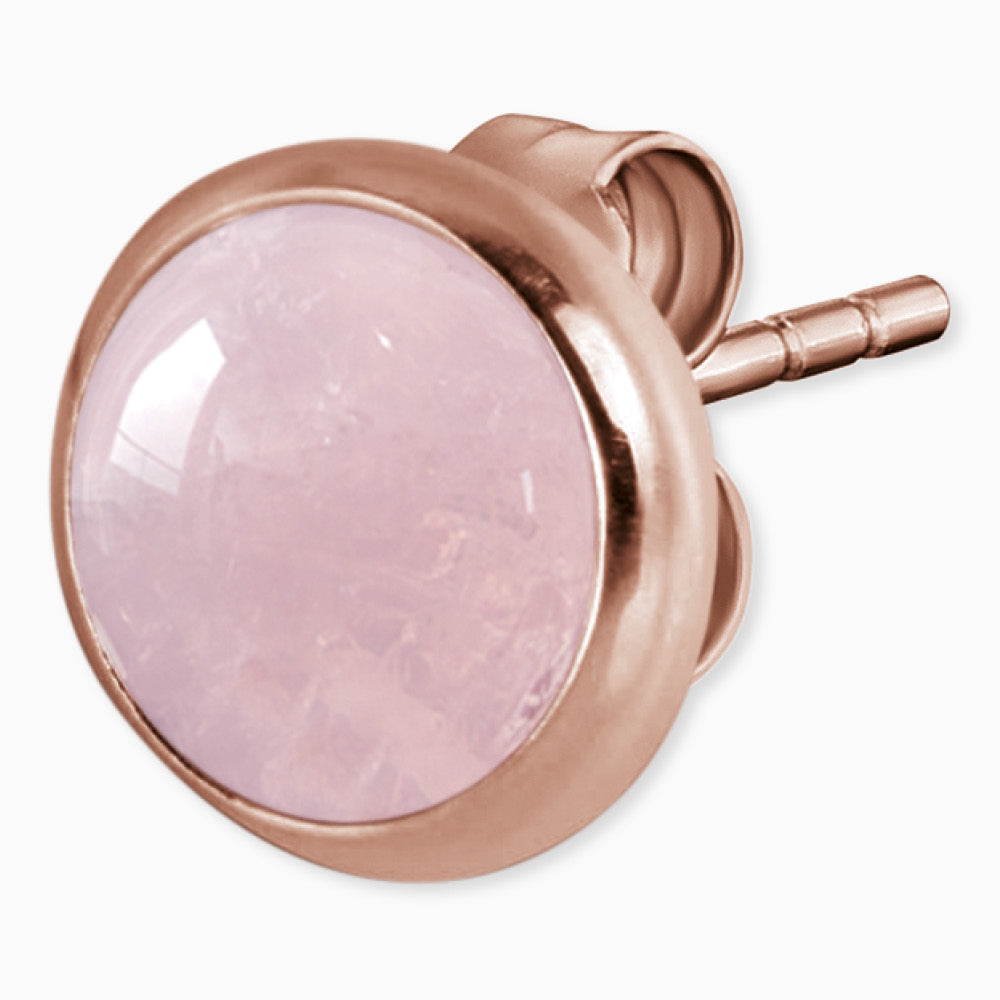 Engelsrufer earrings stud rose gold with rose quartz