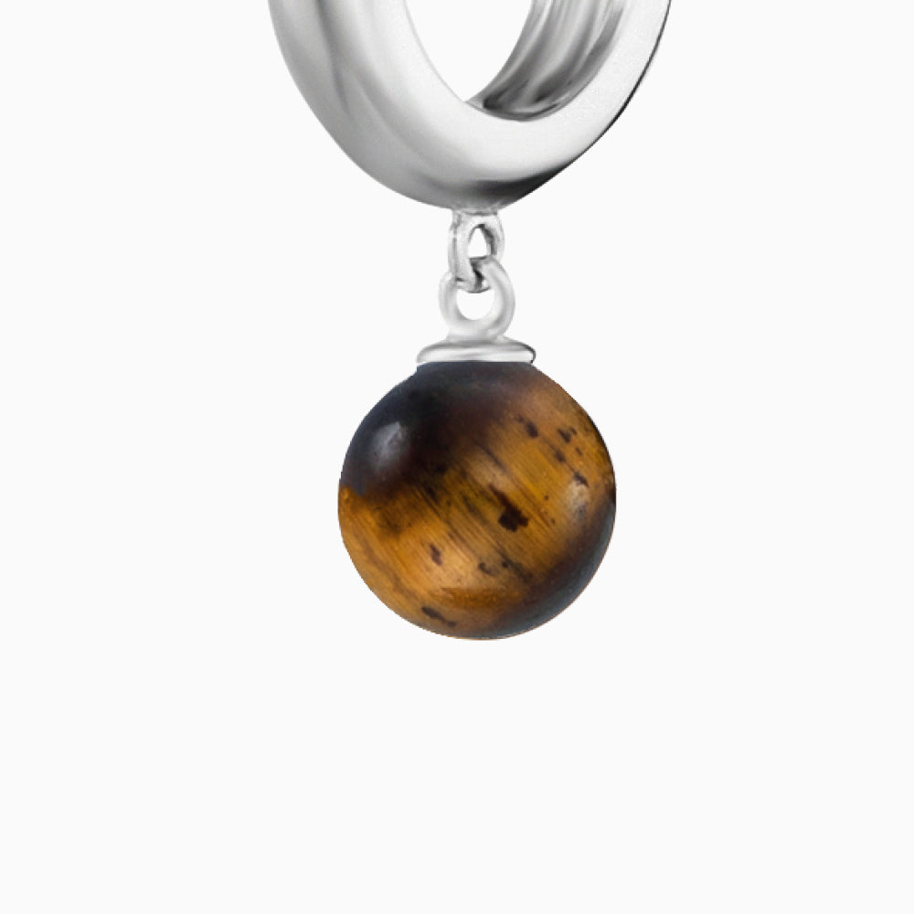 Engelsrufer women's creole silver with tiger eye pearl