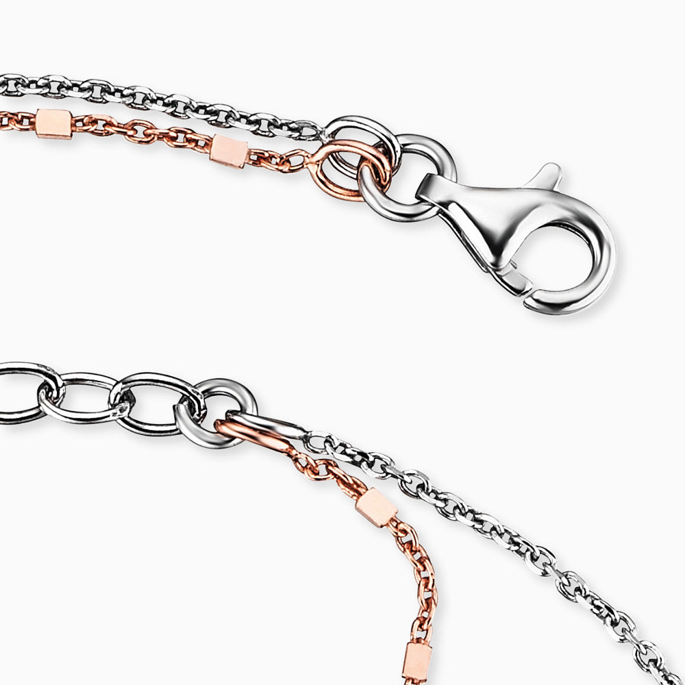 Anklet Engelsrufer silver & rose gold for women 22+5 cm