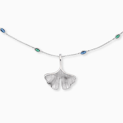 Engelsrufer women's silver necklace 80 cm with colored zirconia, ginkgo, dragonfly and butterfly