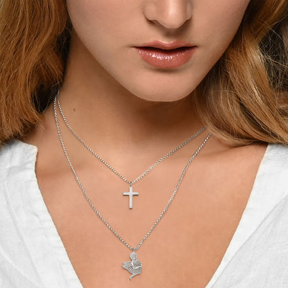 Engelsrufer women's necklace with guardian angel symbol and heart