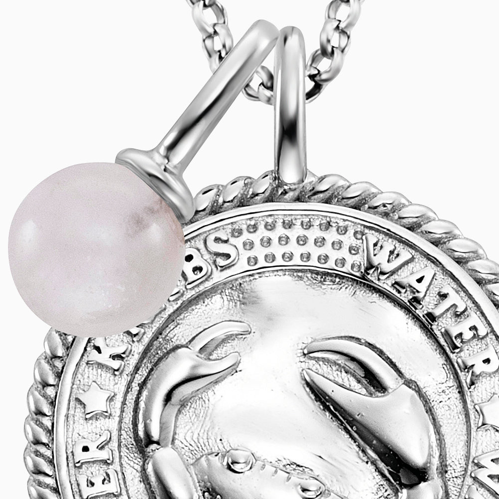 Engelsrufer women's necklace silver with zirconia and rose quartz stone for the zodiac sign Cancer