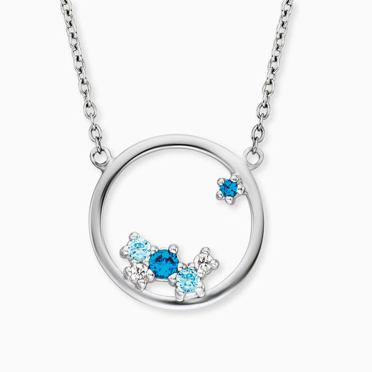 Engelsrufer women's silver necklace round pendant Cosmo with multicolored zirconia stones