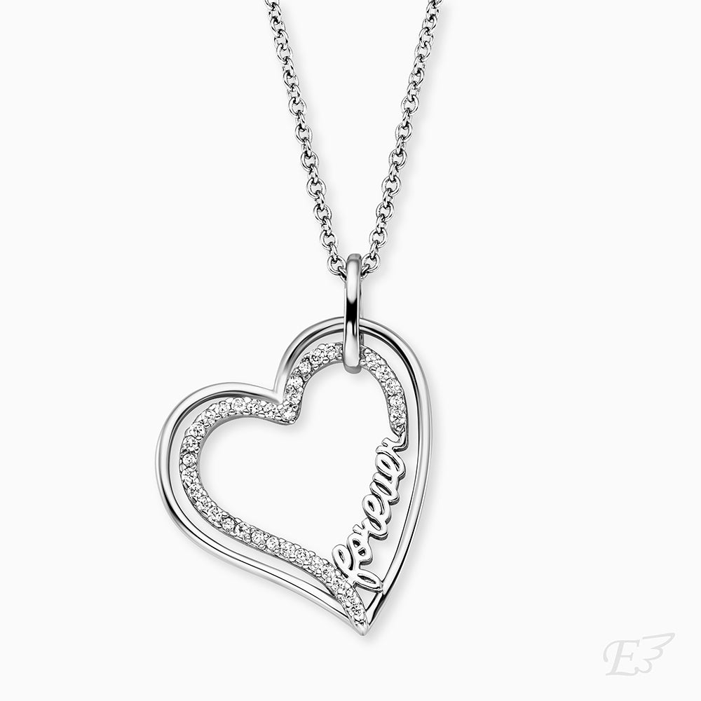 Engelsrufer women's necklace sterling silver with Forever lettering with zirconia