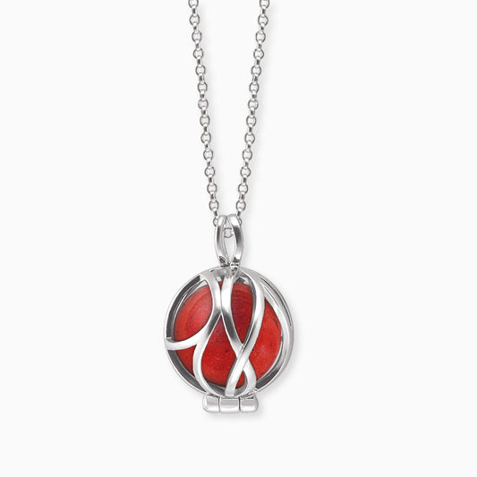 Engelsrufer silver women's necklace with interchangeable red jasper