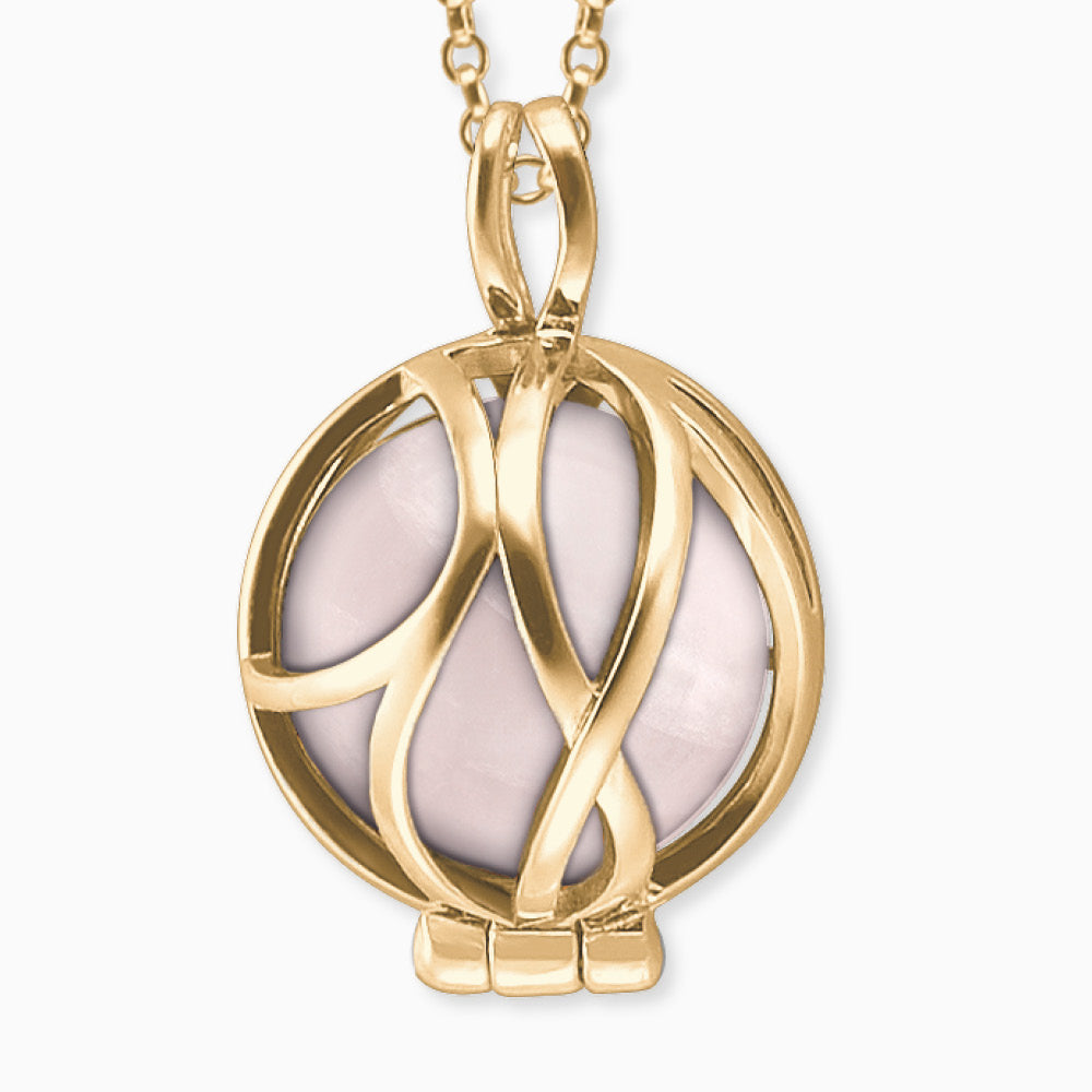 Engelsrufer gold women's necklace with interchangeable rose quartz