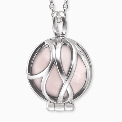 Engelsrufer silver women's necklace with interchangeable rose quartz