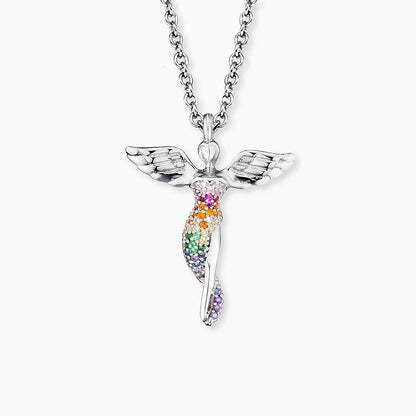 Engelsrufer women's necklace with angel pendant multicolored zirconia stones