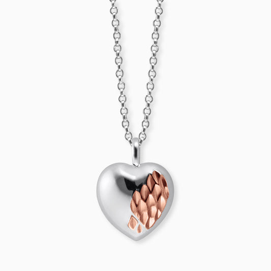 Engelsrufer women's heart silver necklace with rose gold