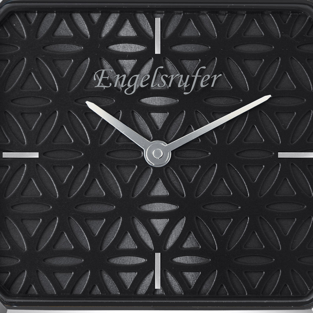 Engelsrufer Flower of Life black watch with stainless steel silver bracelet