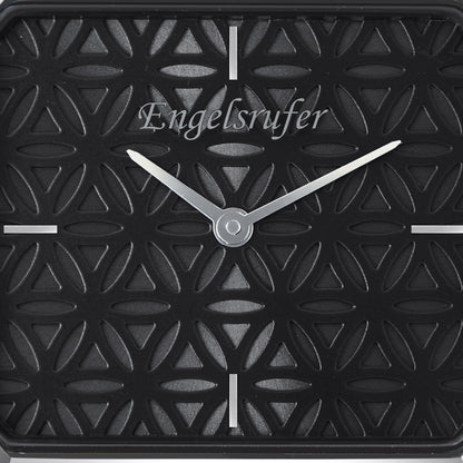 Engelsrufer Blume des Lebens schwarz Uhr mit Armband Edelstahl silber