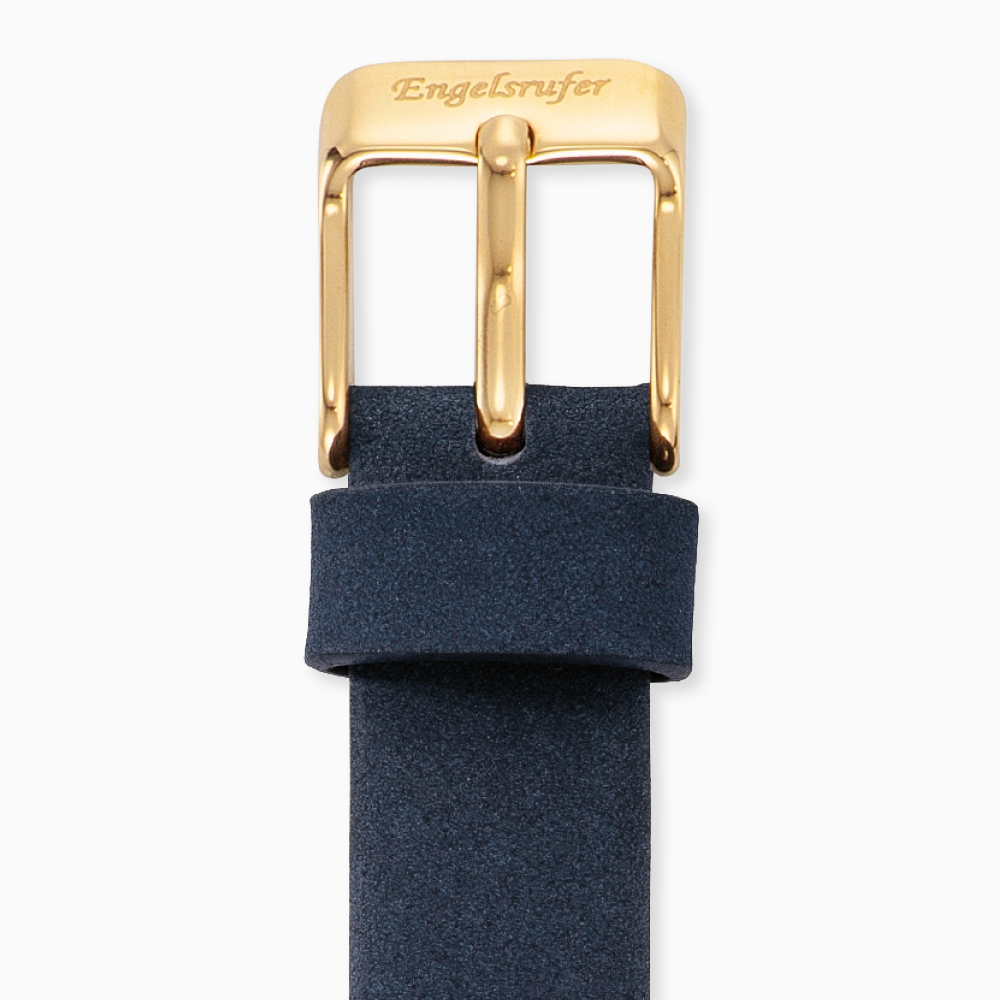 Engelsrufer watch strap leather women's 12 mm blue clasp gold