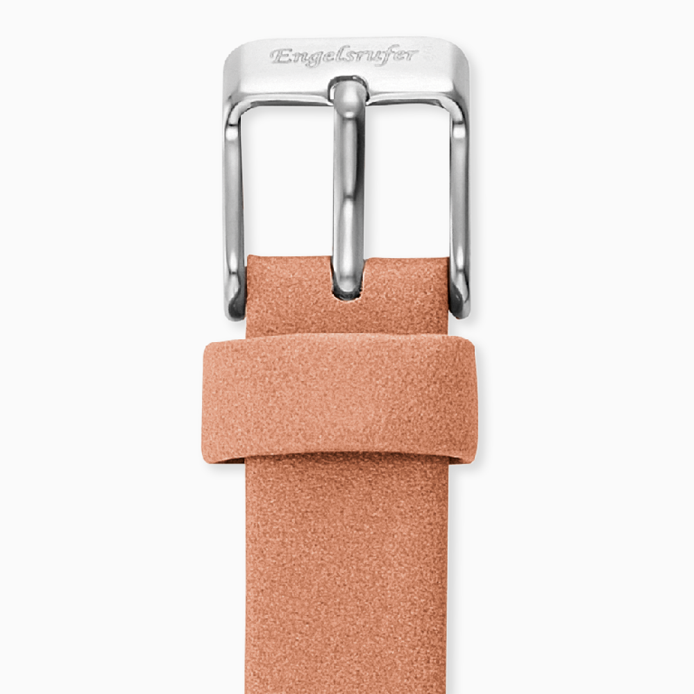 Engelsrufer replacement leather strap for women's watch 14 mm coral clasp silver