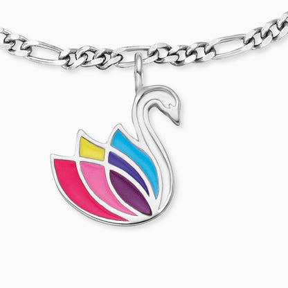 Engelsrufer girls children's bracelet silver with colorful swan