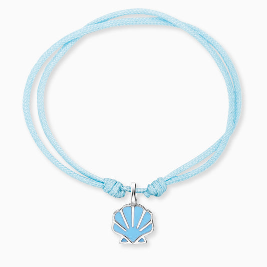 Engelsrufer girls children's bracelet light blue nylon with shell pendant