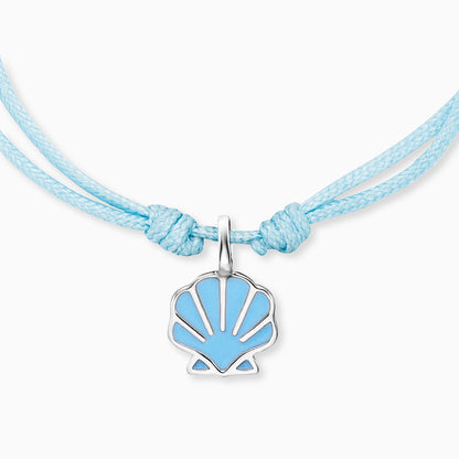Engelsrufer girls children's bracelet light blue nylon with shell pendant